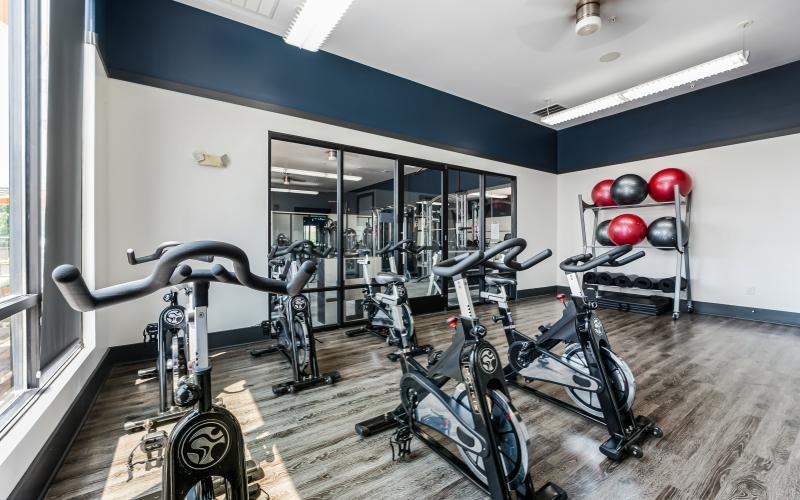 workouts studio with spin cycles