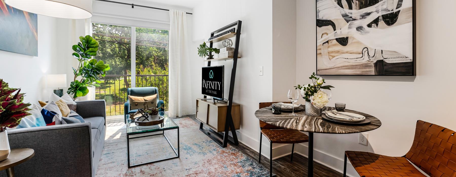 access to private balcony in living room