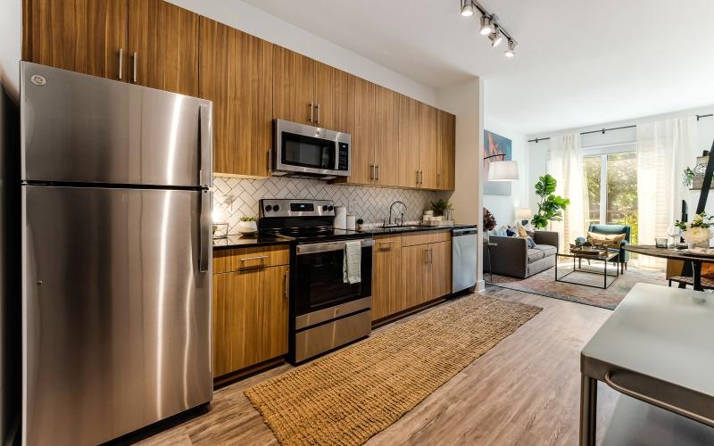 track lighting in spacious kitchen